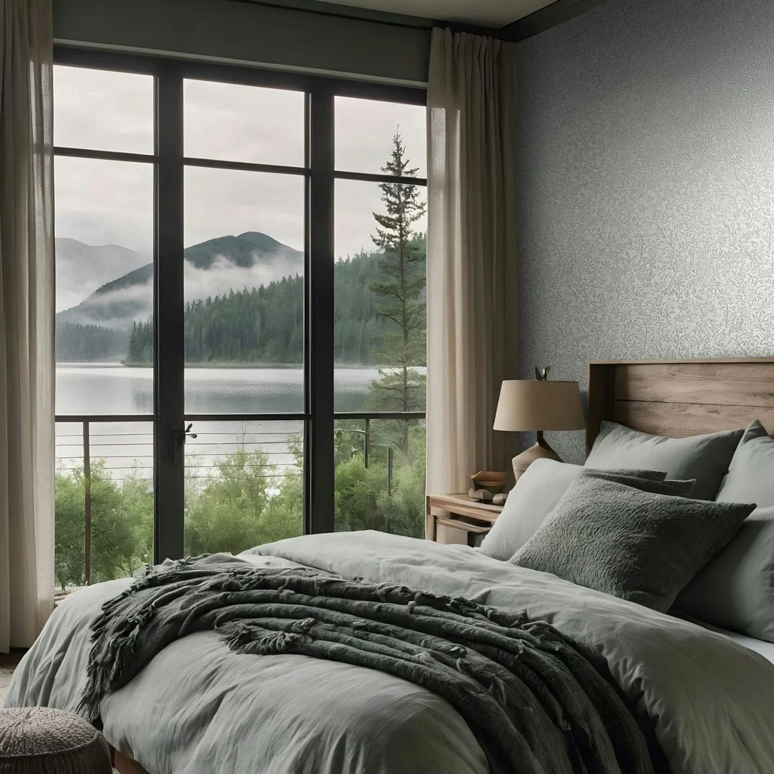 Vliestapete Floral Shabby Grau Blau Metallic 35529