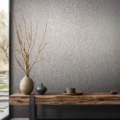 Vliestapete Floral Shabby Grau Kupfer Metallic 35534