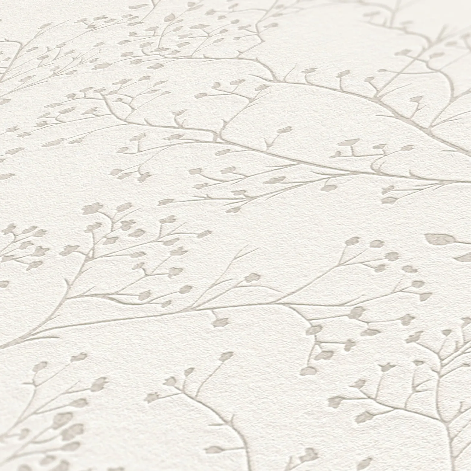 Vliestapete Floral Äste Creme Weiß Glanz 38100-1