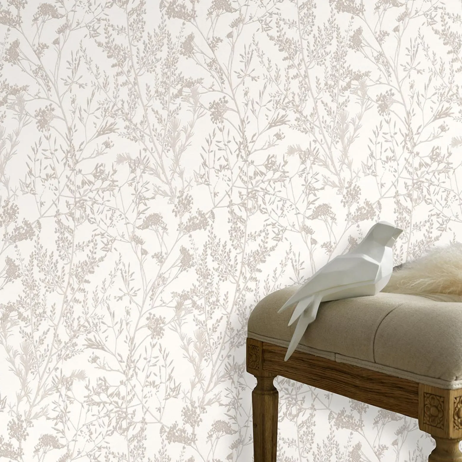 Vliestapete Floral Sträucher creme beige 10251-14