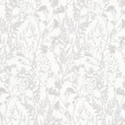 Vliestapete Floral Sträucher weiß silber 10251-01