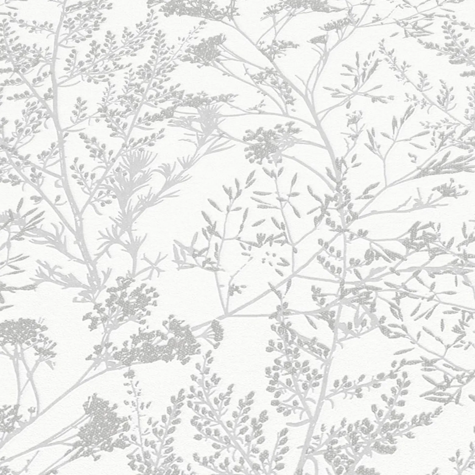 Vliestapete Floral Sträucher weiß grau silber 10251-31