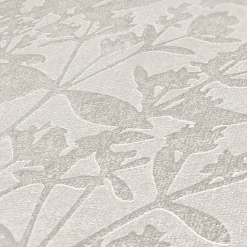Vliestapete Floral Struktur Meliert Grau Creme 38924-3