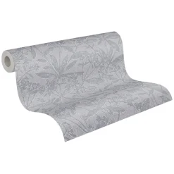 Vliestapete Floral Struktur Meliert Grau Blau 38924-4