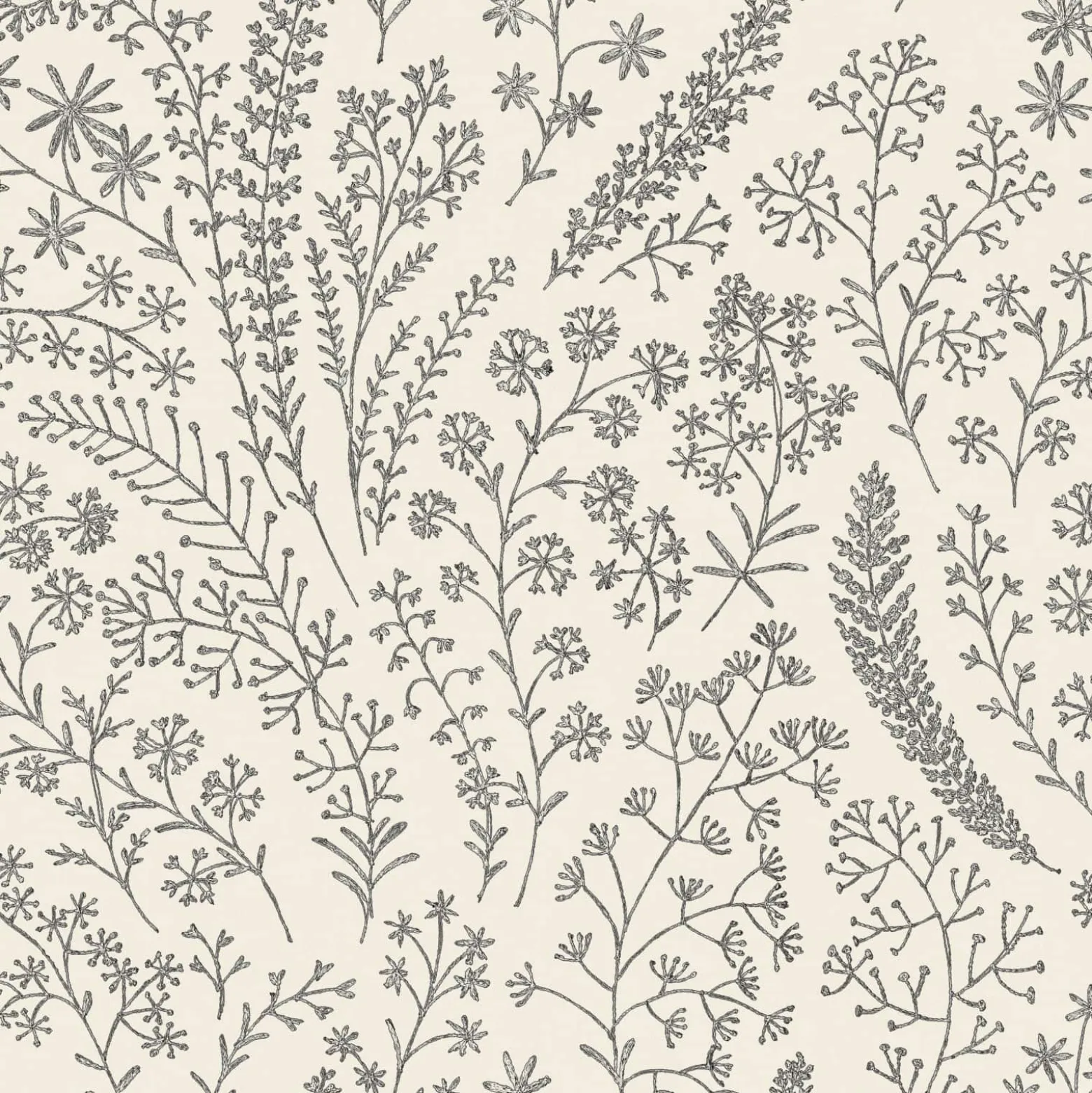 Vliestapete Floral Textiloptik Weiß Schwarz A58701