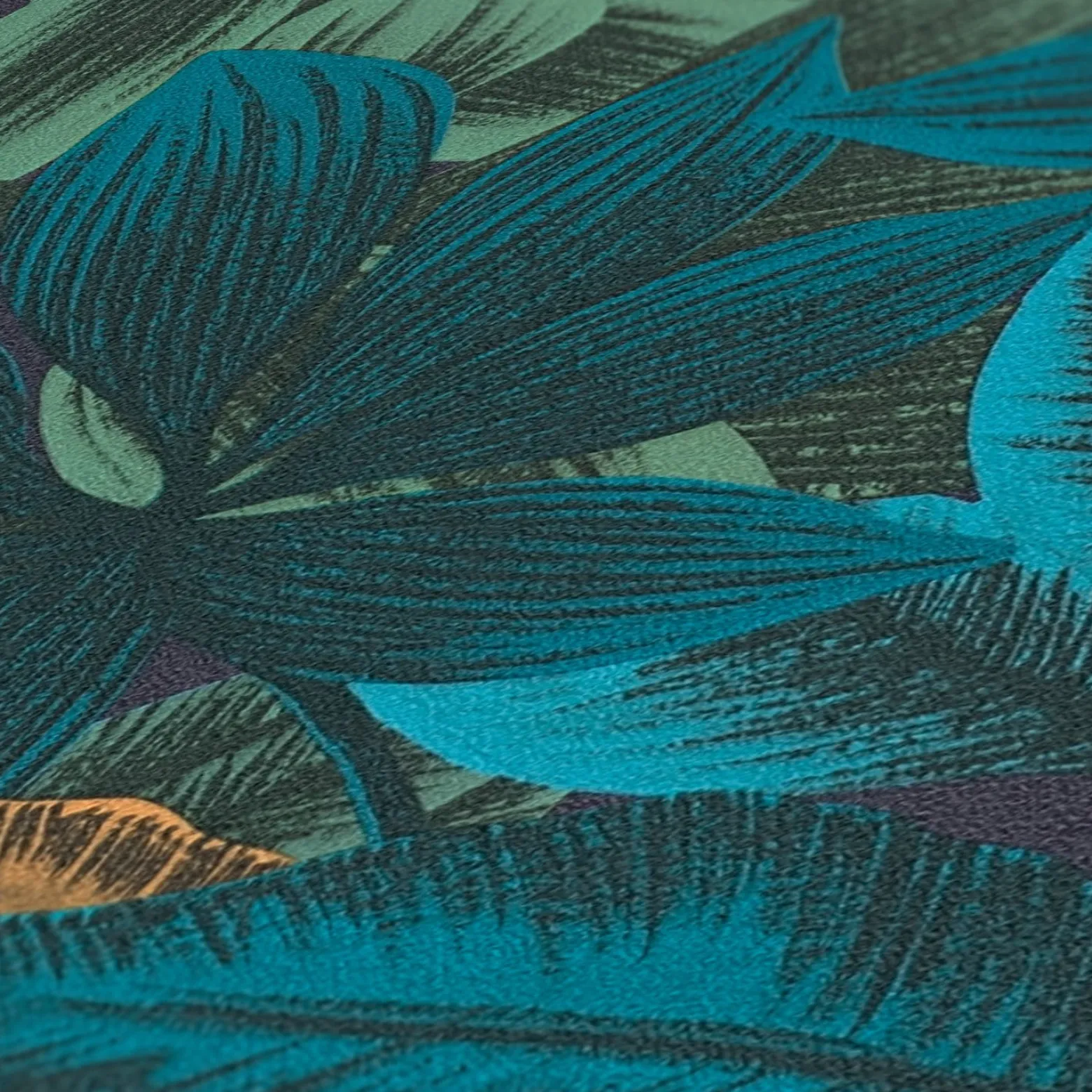 Vliestapete Floral Tropen Exotik Blau Grün 39222-1