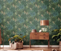 Vliestapete Floral Tropen Exotik Grün Gelb 39222-4