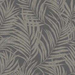 Vliestapete Floral Tropen Grau Silber Metallic MN2013
