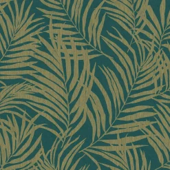 Vliestapete Floral Tropen Grün Gold Metallic MN2014