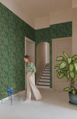 Vliestapete Floral Tropen Grün Gold Metallic MN2014