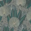 Vliestapete Floral Tropisch Grün Gold Metallic A54701
