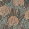 Vliestapete Floral Tropisch Braun Gold Metallic A54703