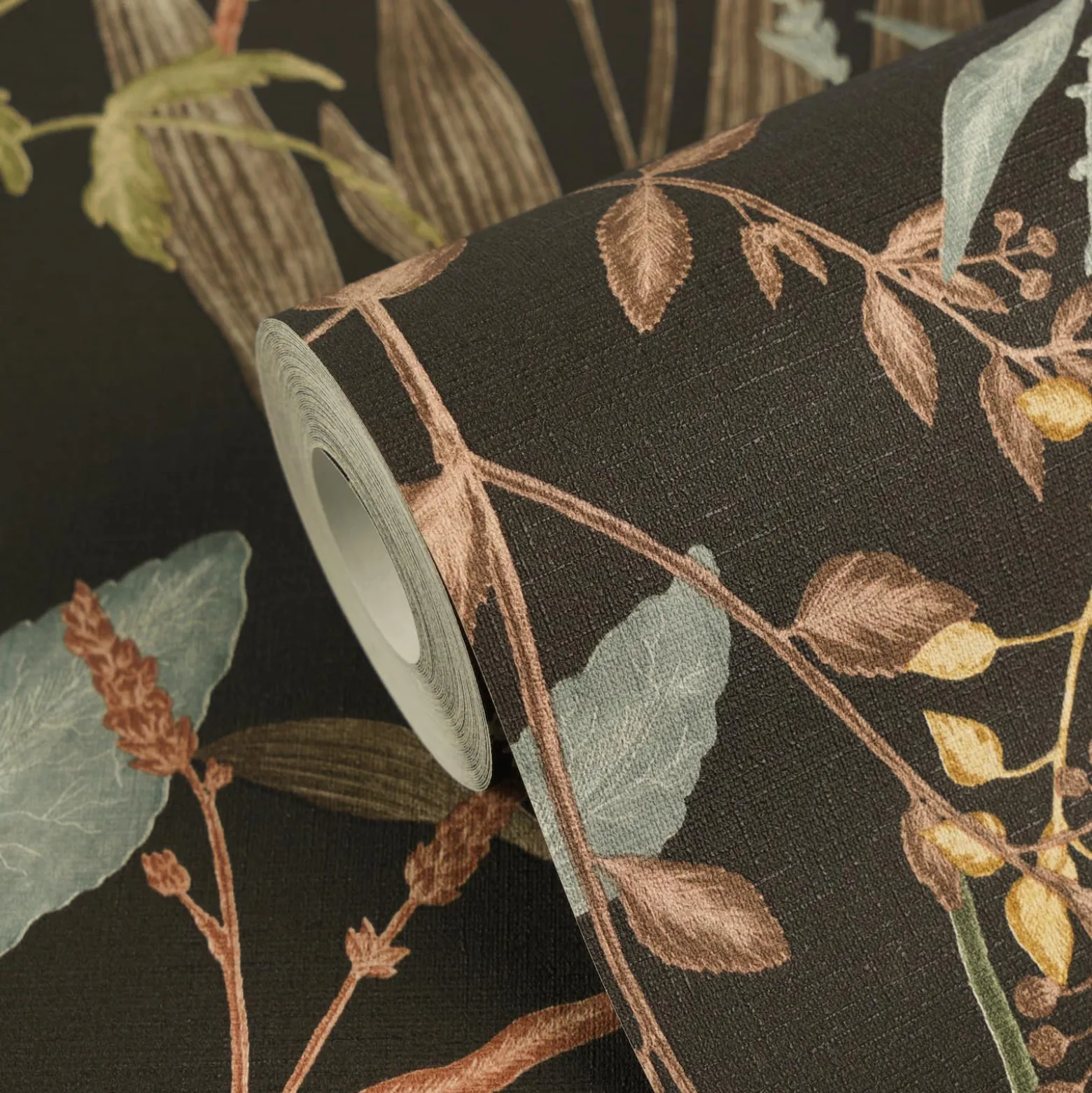 Vliestapete Floral Tropisch Schwarz Grün Braun 79009-4