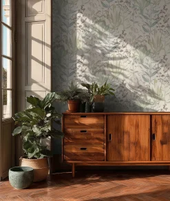 Vliestapete Floral Tropisch Weiß Grün Braun 79009-2