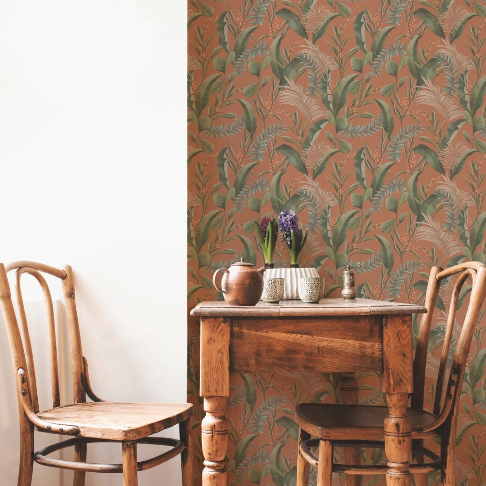 Vliestapete Floral Tropisch Orange Grün 39436-2