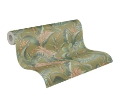 Vliestapete Floral Tropisch Grün Beige 39436-3