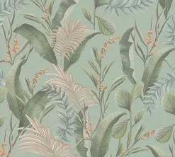 Vliestapete Floral Tropisch Türkis Grün 39436-4