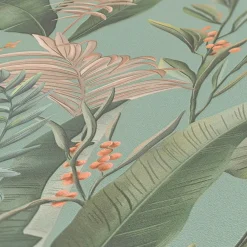 Vliestapete Floral Tropisch Türkis Grün 39436-4
