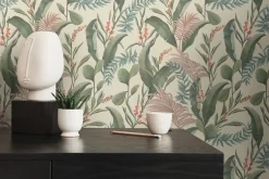 Vliestapete Floral Tropisch Creme Grün 39436-1