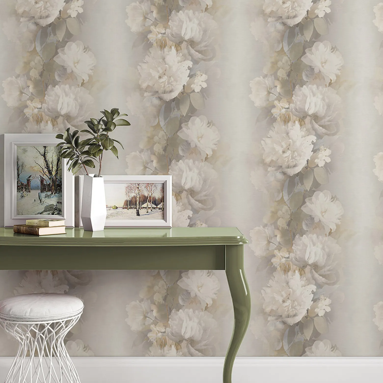 Vliestapete Floral Vintage Braun Beige Creme 10513-37