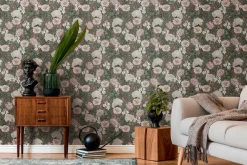 Vliestapete Floral Vintage Blumen Lila Grün 39426-3