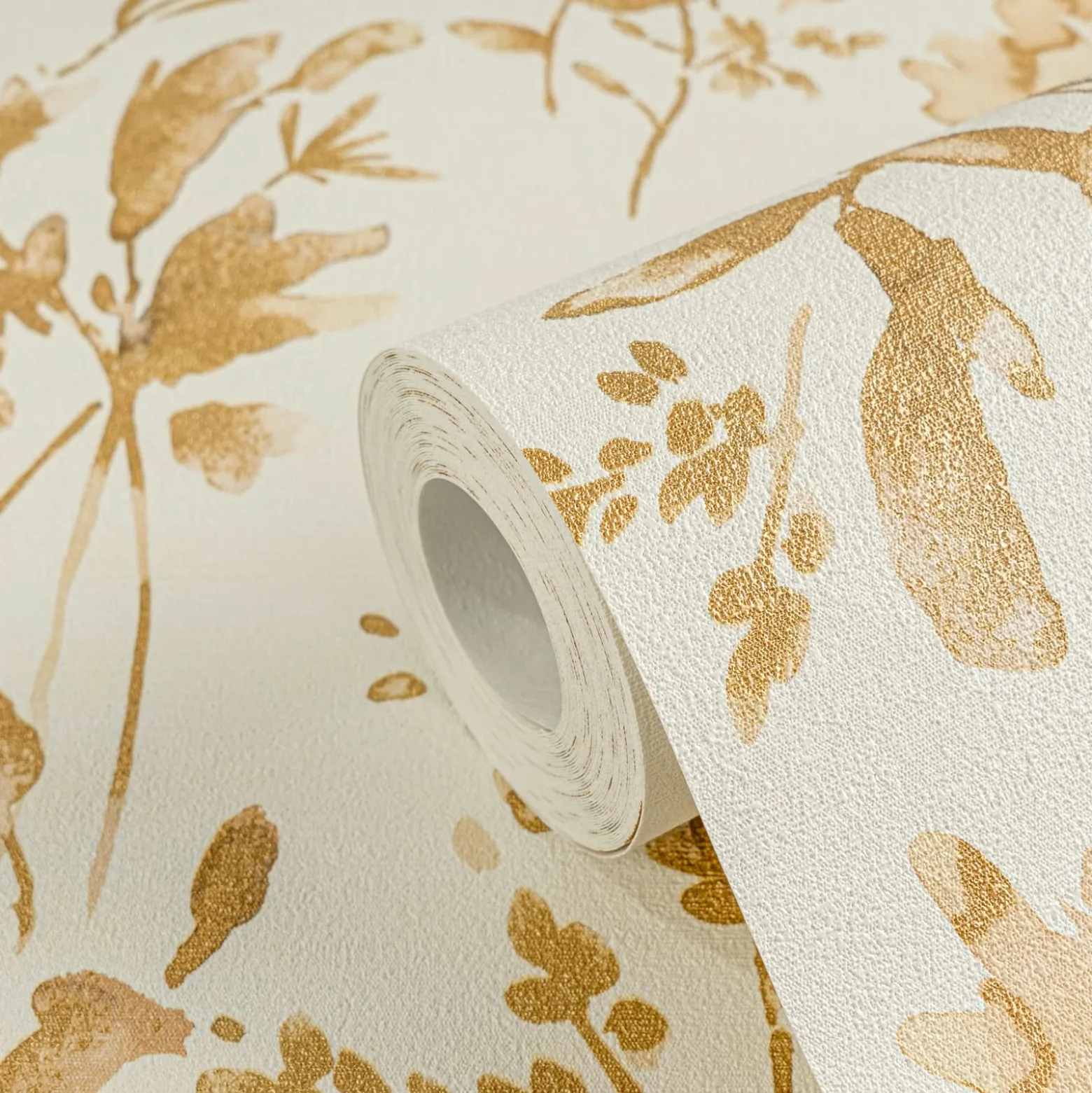 Vliestapete Floral Vintage Creme Gold Metallic 79061-4