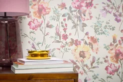 Vliestapete Floral Vintage Creme Rosa 79061-1