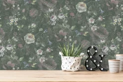 Vliestapete Floral Vintage Grün Weiß 38636-2