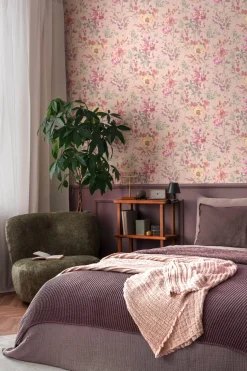 Vliestapete Floral Vintage Rosa Grün Lila 79061-3