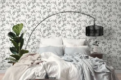 Vliestapete Floral Weiß Grau Silber Metallic 39768-6