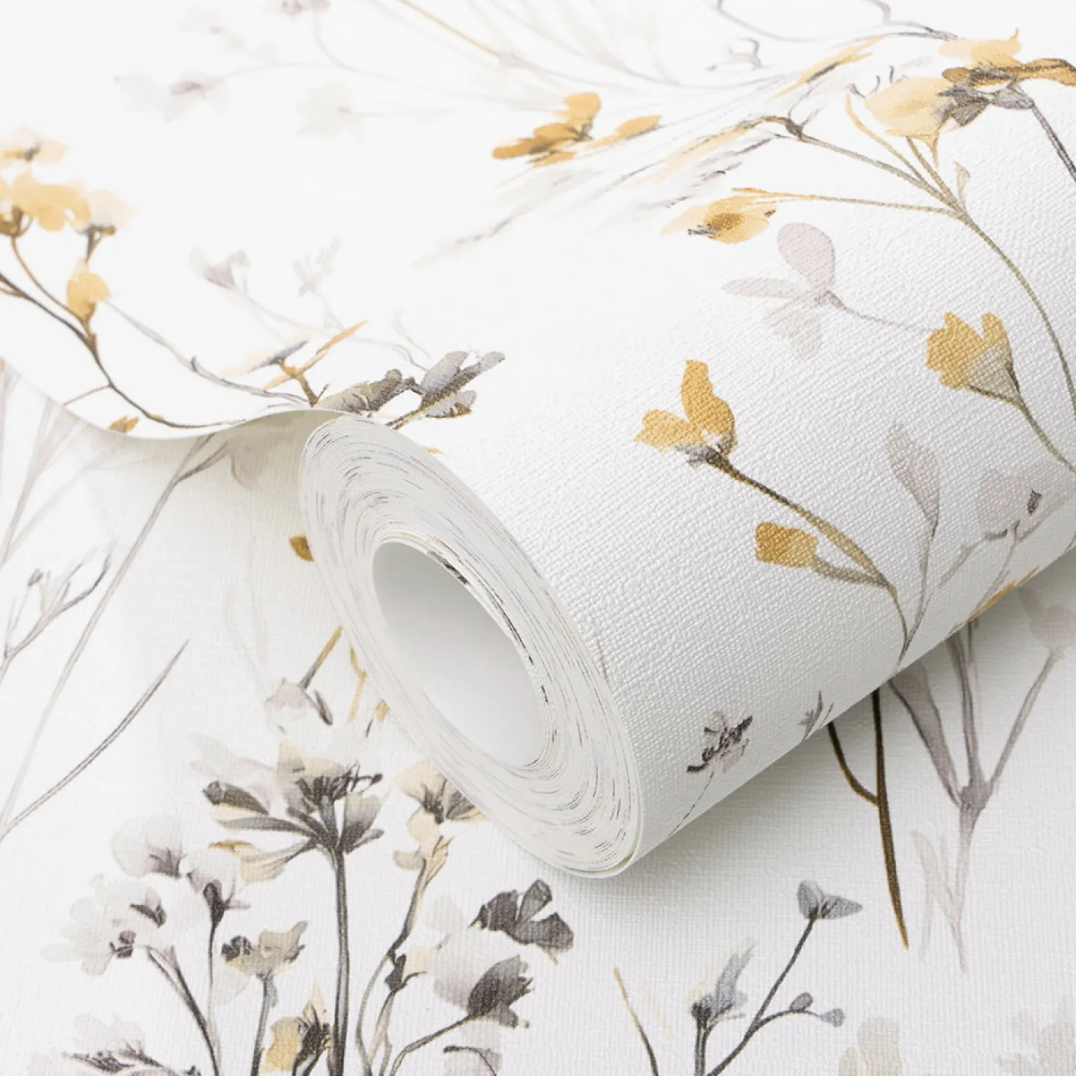 Vliestapete Floral Wildblumen Creme Grau Gelb 10561-20