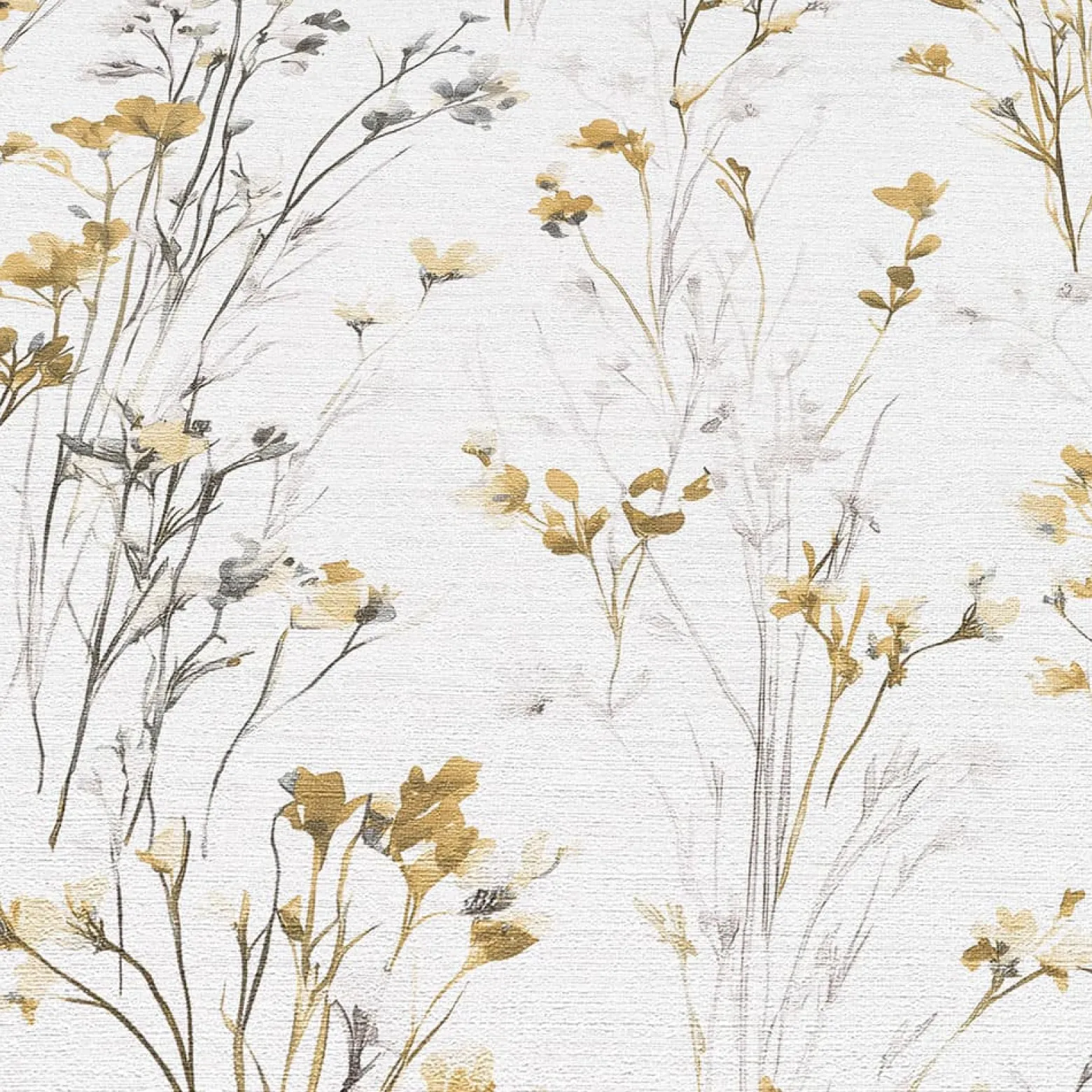 Vliestapete Floral Wildblumen Creme Grau Gelb 10561-20