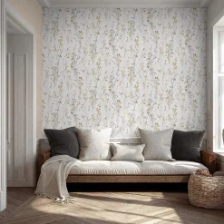 Vliestapete Floral Wildblumen Creme Grau Gelb 10561-20