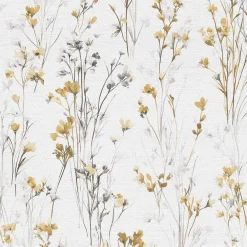 Vliestapete Floral Wildblumen Creme Grau Gelb 10561-20