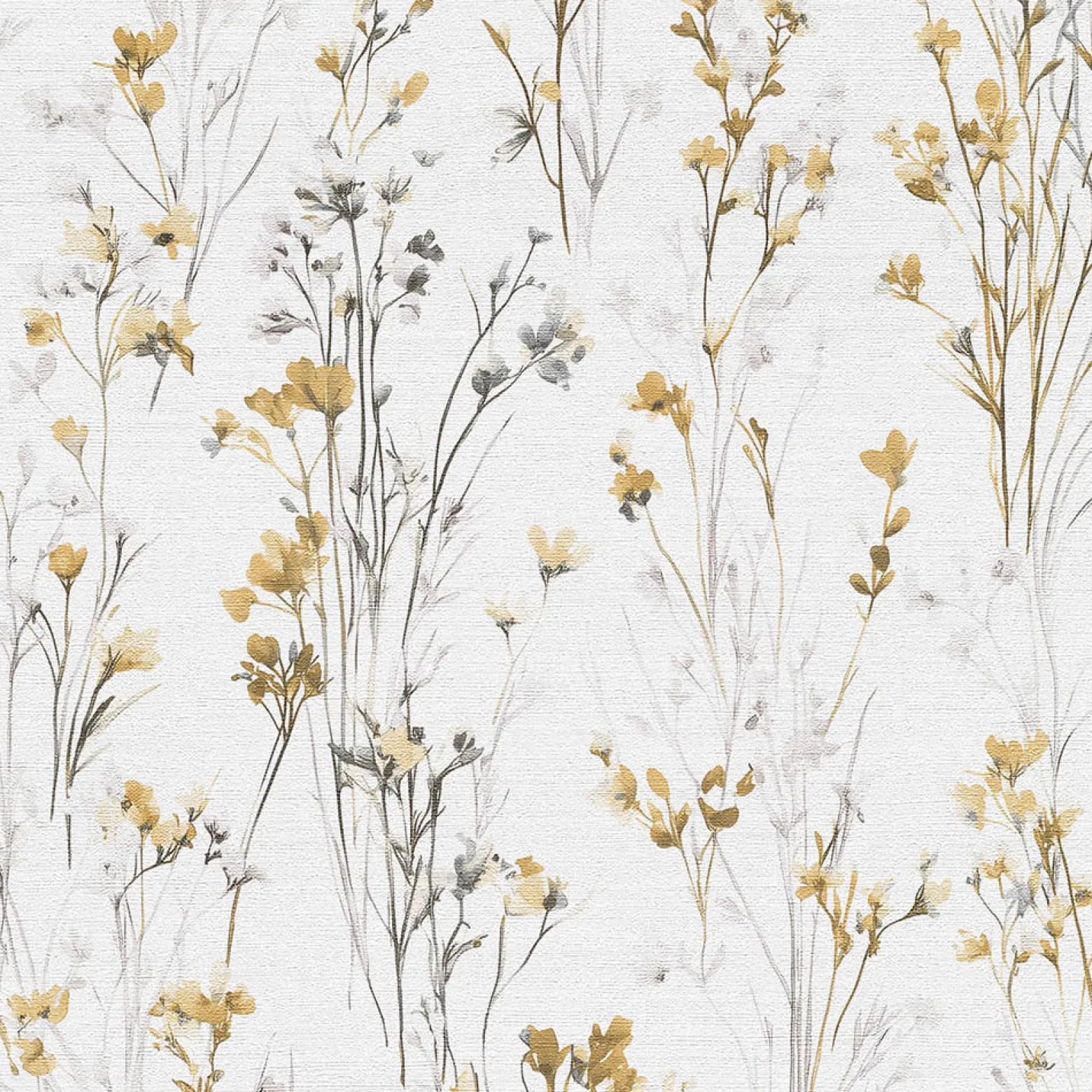 Vliestapete Floral Wildblumen Creme Grau Gelb 10561-20