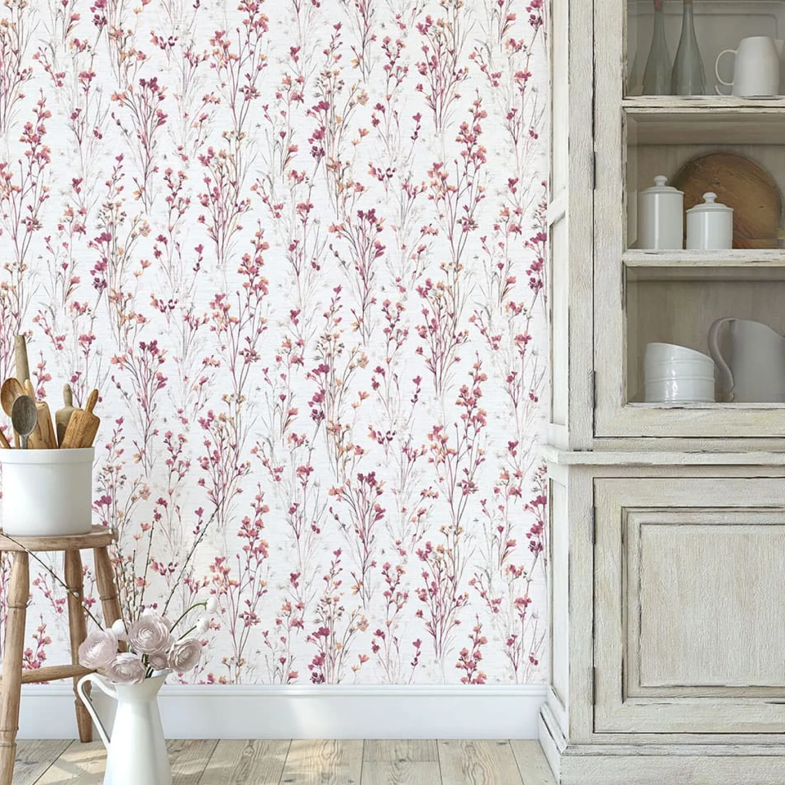Vliestapete Floral Wildblumen Creme Lila Orange 10561-22
