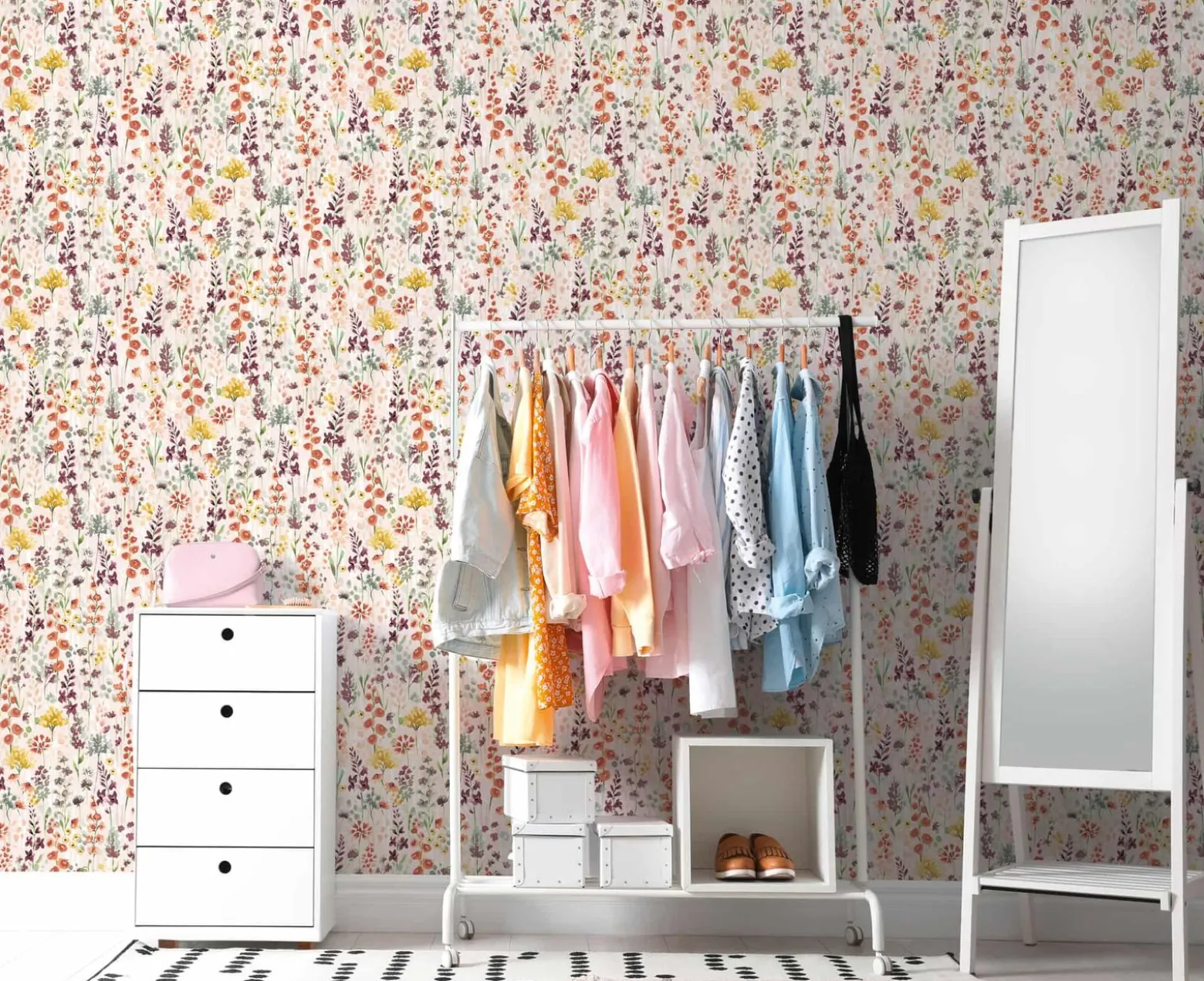 Vliestapete Floral Wildblumen Beige Braun 39606-2