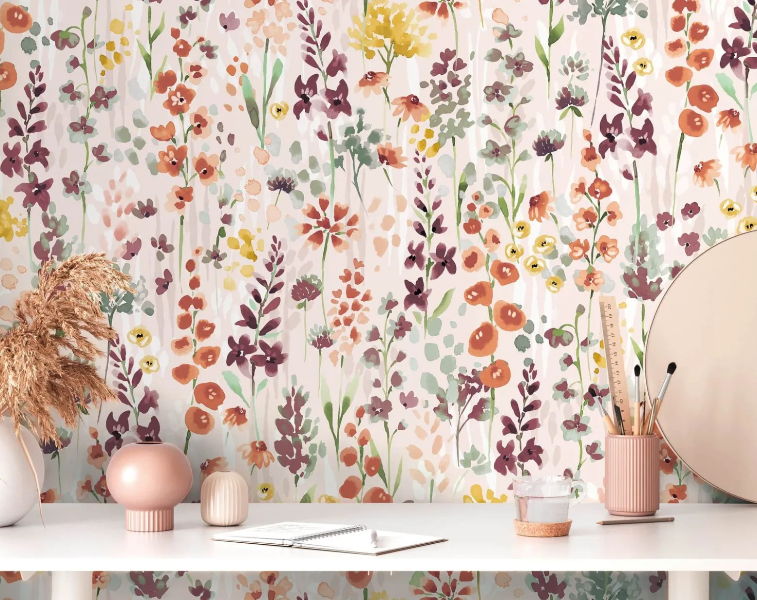 Vliestapete Floral Wildblumen Beige Braun 39606-2