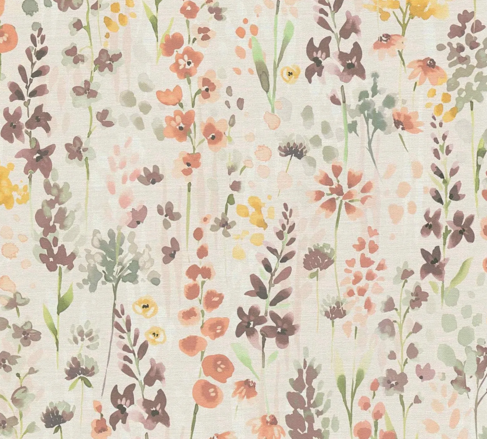 Vliestapete Floral Wildblumen Beige Braun 39606-2