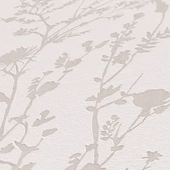 Vliestapete Floral Wildblumen Rosa Grau Metallic 39546-1