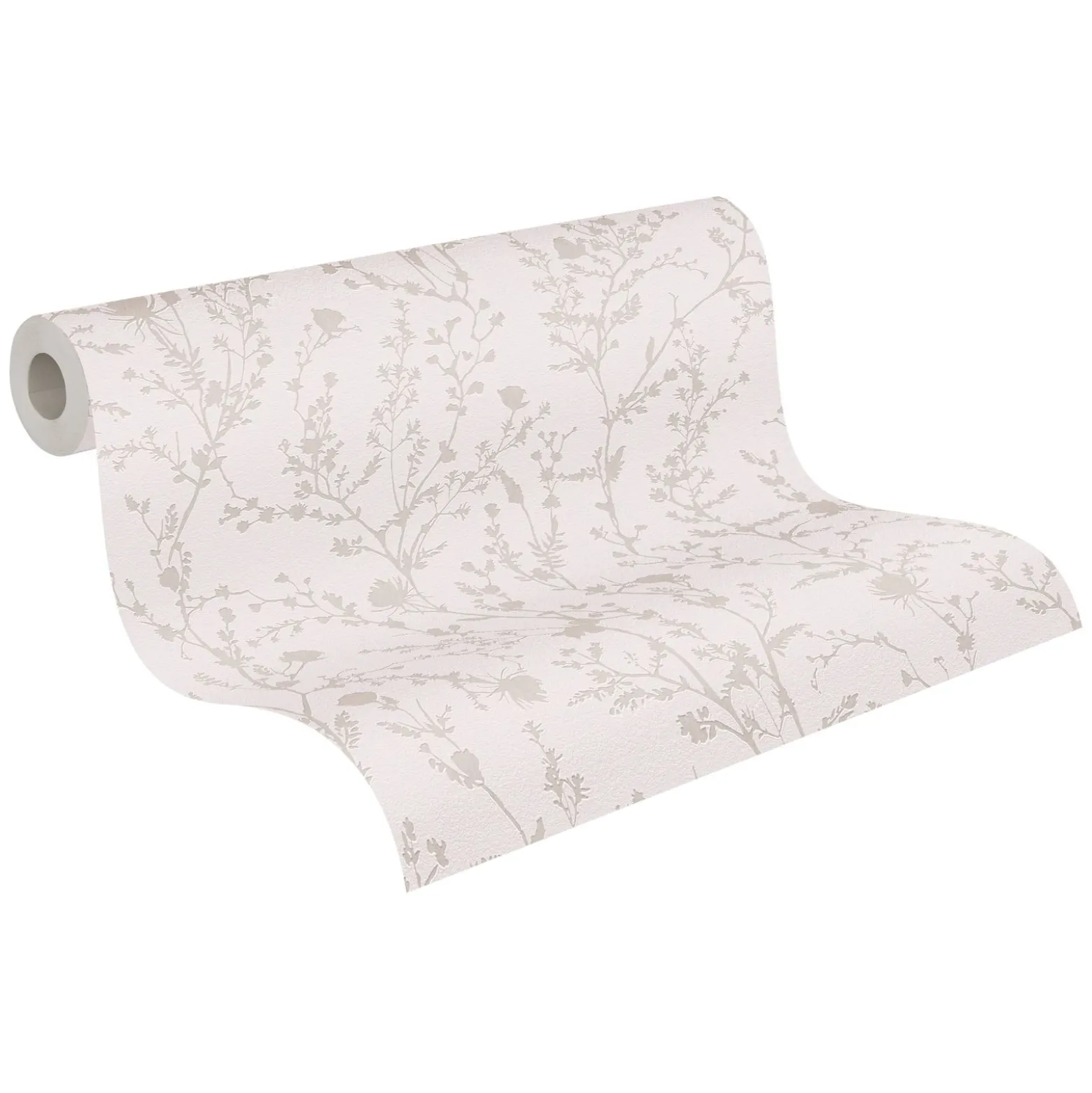 Vliestapete Floral Wildblumen Rosa Grau Metallic 39546-1