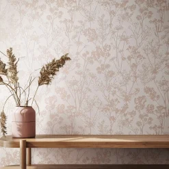 Vliestapete Floral Wildblumen Creme Gold Metallic 82463