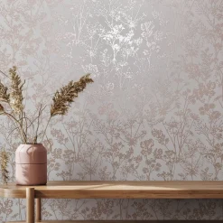 Vliestapete Floral Wildblumen Creme Gold Metallic 82463