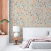 Vliestapete Floral Wildblumen Grau Orange 39606-3