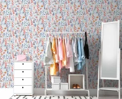 Vliestapete Floral Wildblumen Grau Orange 39606-3