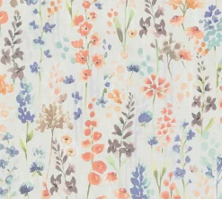 Vliestapete Floral Wildblumen Grau Orange 39606-3