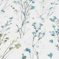 Vliestapete Floral Wildblumen Weiß Blau Grau 10561-18