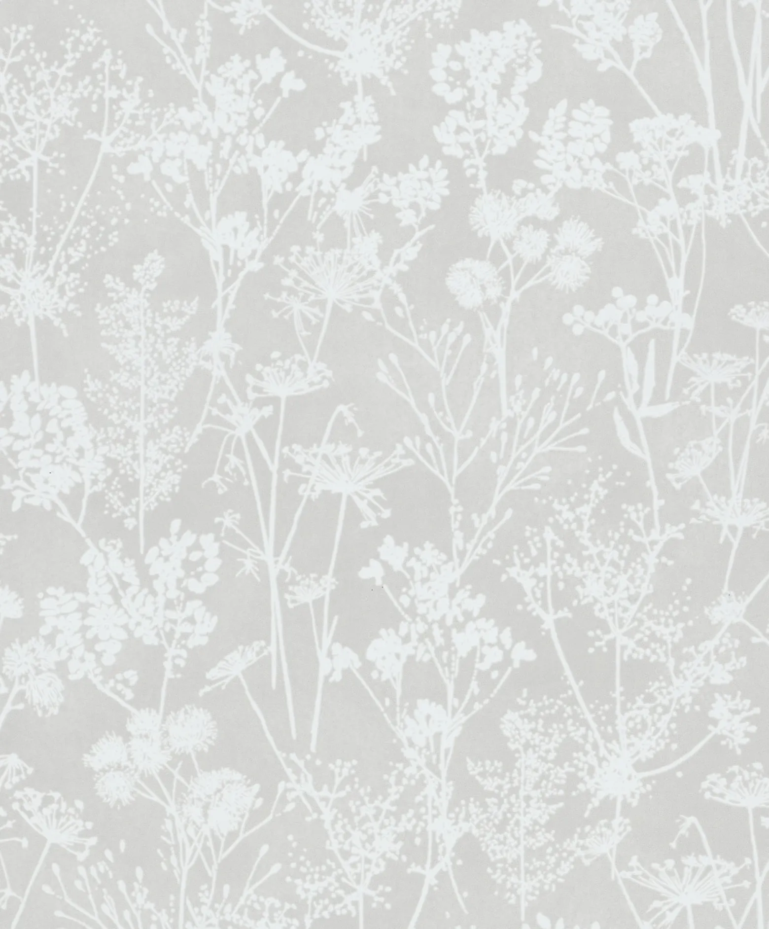 Vliestapete Floral Wildblumen Grau Weiß Glanz 82464