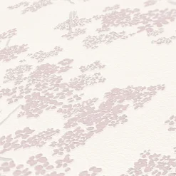 Vliestapete Floral Zweige Weiß Rosa Metallic 39548-1