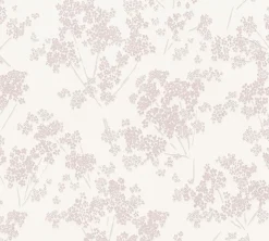 Vliestapete Floral Zweige Weiß Rosa Metallic 39548-1